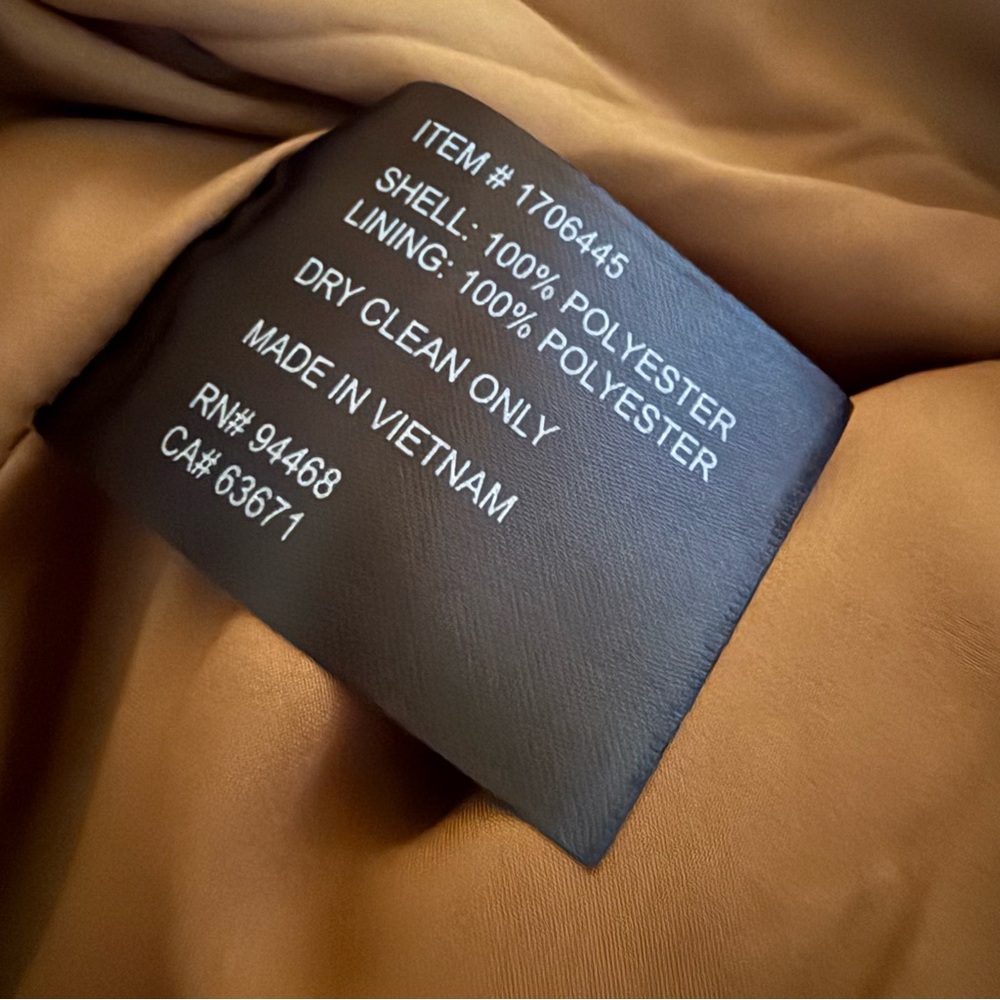 NWT Tahari Tan Camel Wide Collar Shawl Tie Belt Pea Wrap Coat Jacket Faux Wool S - Picture 12 of 15